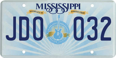 MS license plate JDO032