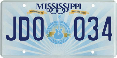 MS license plate JDO034