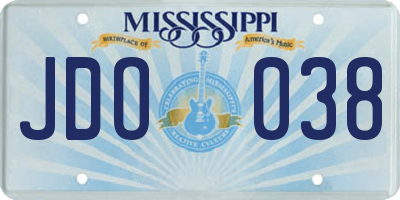 MS license plate JDO038