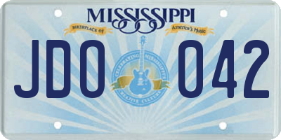 MS license plate JDO042