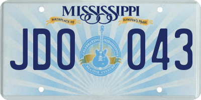 MS license plate JDO043