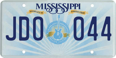 MS license plate JDO044