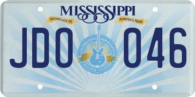 MS license plate JDO046