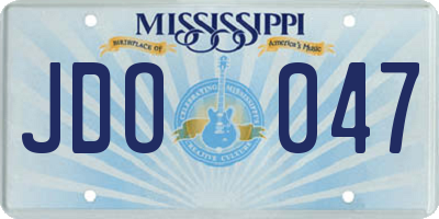 MS license plate JDO047