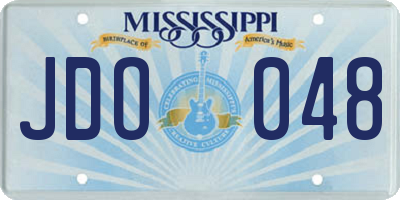 MS license plate JDO048