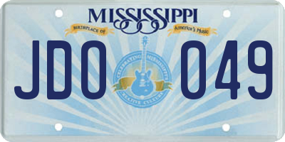 MS license plate JDO049