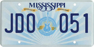 MS license plate JDO051