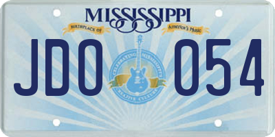 MS license plate JDO054