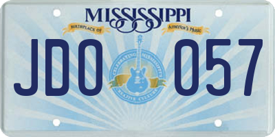 MS license plate JDO057