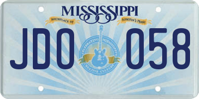 MS license plate JDO058