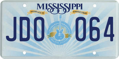 MS license plate JDO064