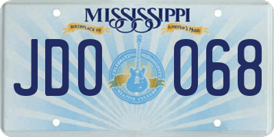 MS license plate JDO068