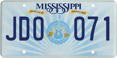 MS license plate JDO071