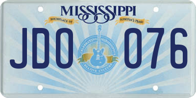 MS license plate JDO076