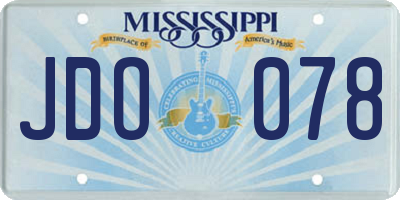 MS license plate JDO078