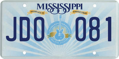 MS license plate JDO081
