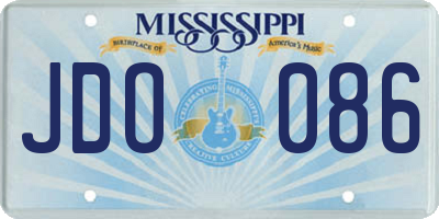 MS license plate JDO086