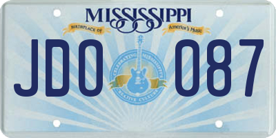 MS license plate JDO087