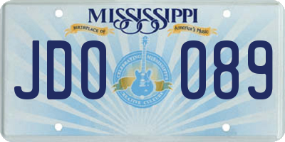 MS license plate JDO089