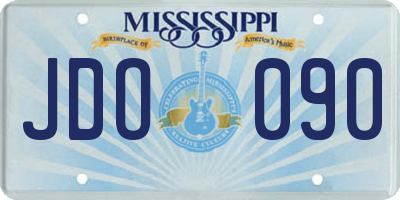 MS license plate JDO090