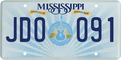 MS license plate JDO091