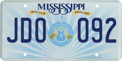 MS license plate JDO092