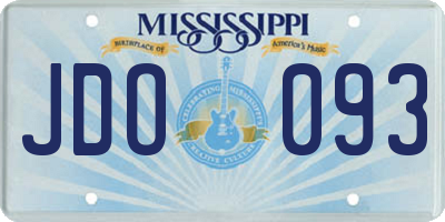 MS license plate JDO093