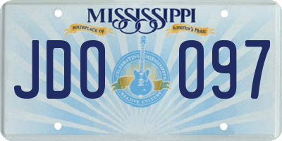 MS license plate JDO097