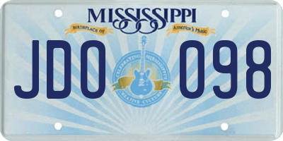 MS license plate JDO098