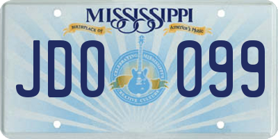 MS license plate JDO099