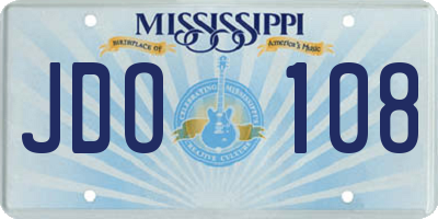 MS license plate JDO108