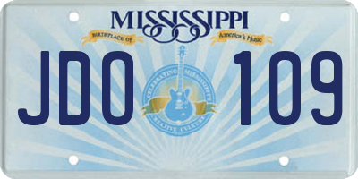 MS license plate JDO109