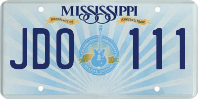 MS license plate JDO111