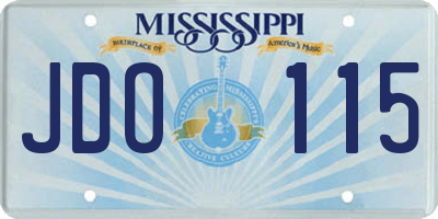 MS license plate JDO115