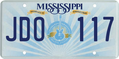 MS license plate JDO117
