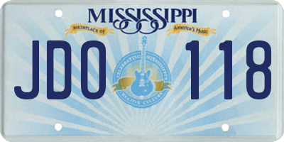 MS license plate JDO118