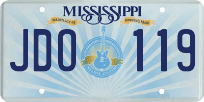 MS license plate JDO119
