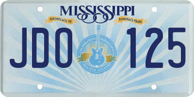 MS license plate JDO125