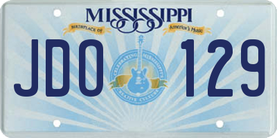 MS license plate JDO129