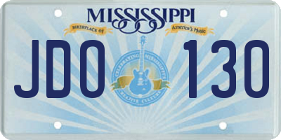 MS license plate JDO130