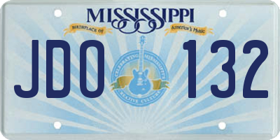 MS license plate JDO132