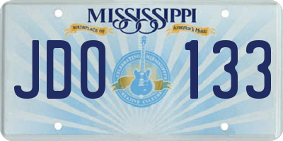 MS license plate JDO133