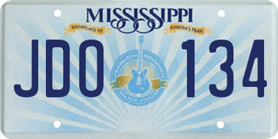 MS license plate JDO134