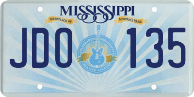 MS license plate JDO135