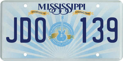 MS license plate JDO139
