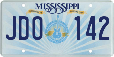 MS license plate JDO142