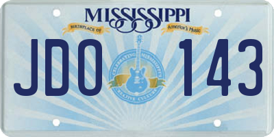 MS license plate JDO143