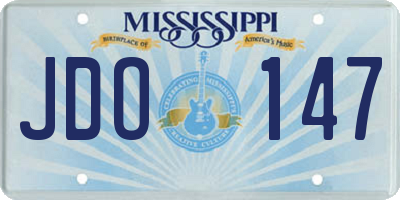 MS license plate JDO147