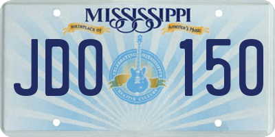 MS license plate JDO150