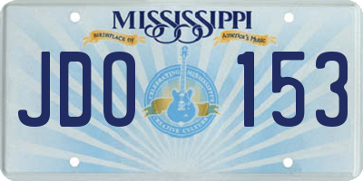 MS license plate JDO153